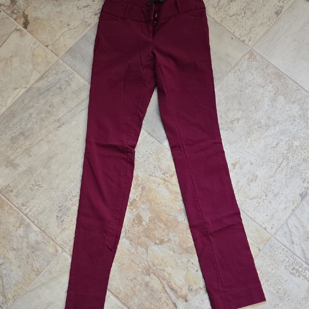 The Limited Slim Burgundy Stretch Pants